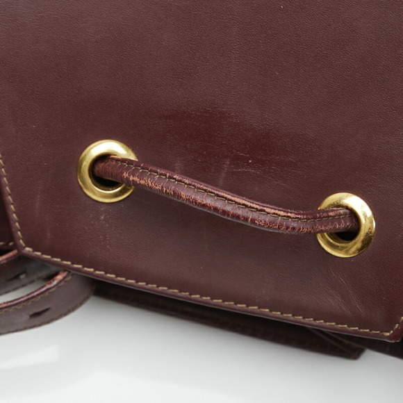 CARTIER Mastline One Shoulder Bag Bordeaux Red Leather Women's - Picture 6 of 10